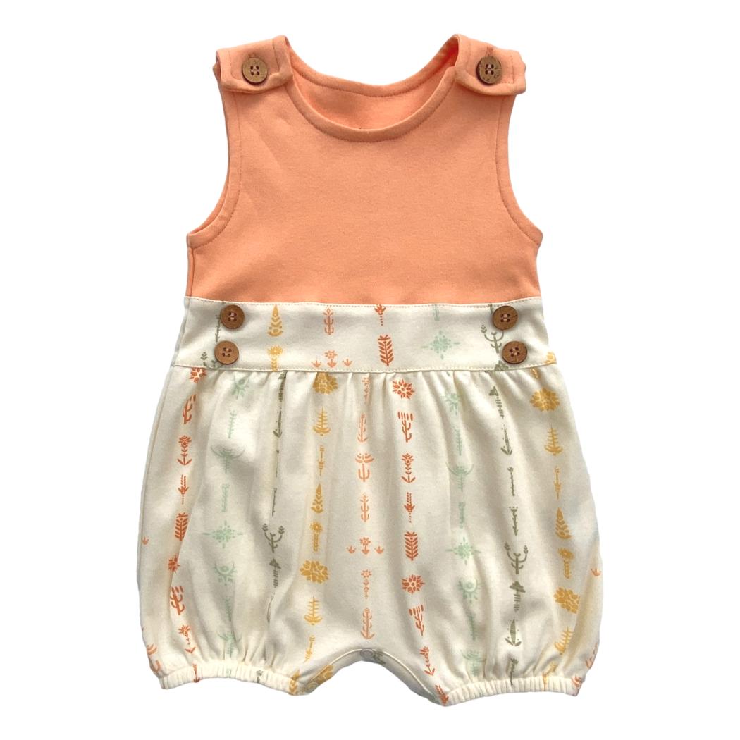 GOTS Certified Organic Cotton Bubble Romper Boho Floral