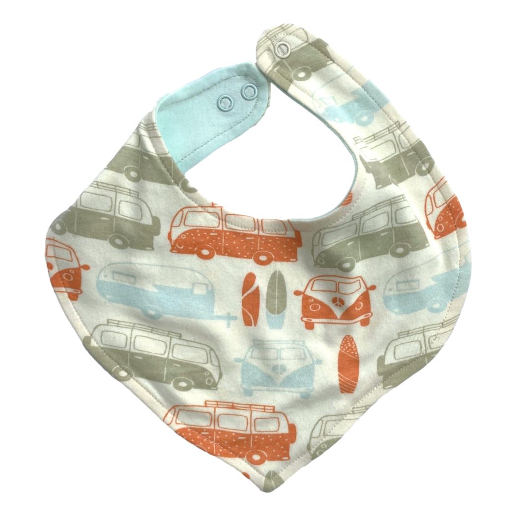 Organic Cotton Bib - Vintage Busses