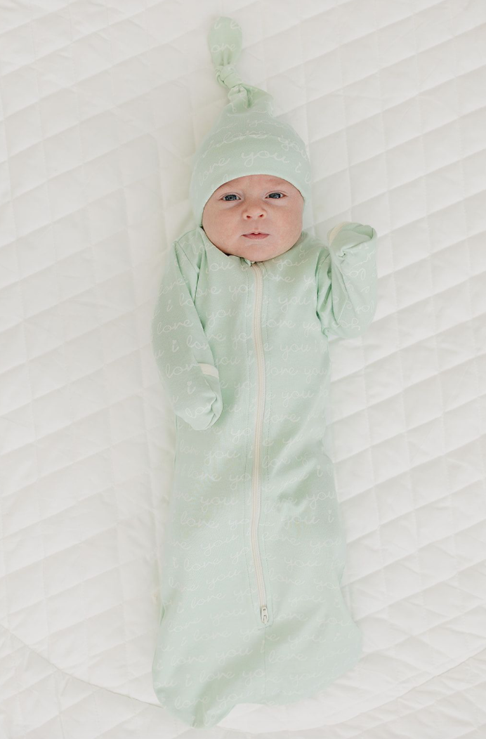 Organic Cotton Hat - I Love You (Desert Green)