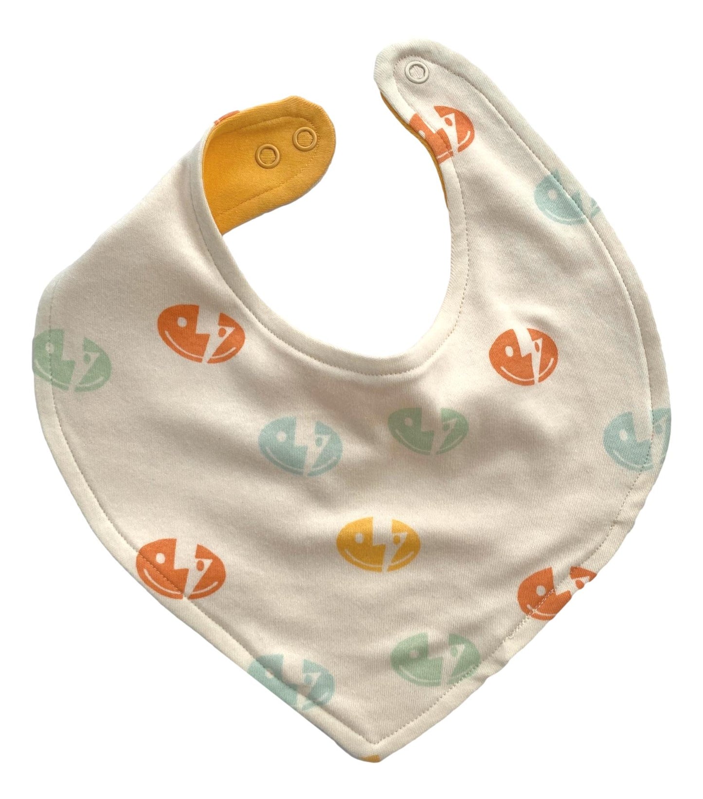 Organic Cotton Bib - Smiley Bolts