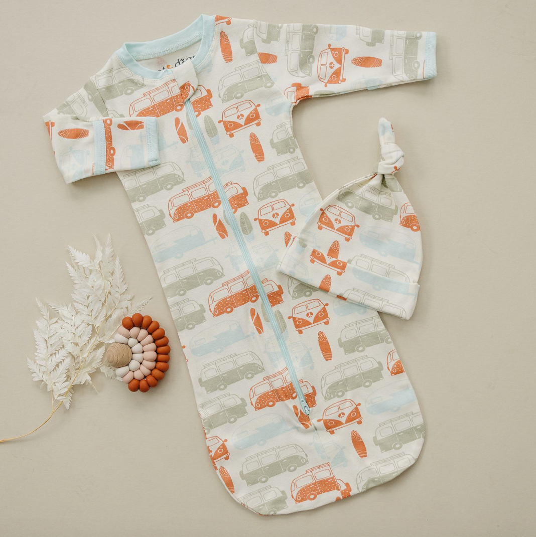 Organic Cotton Sleepsack - Vintage Busses