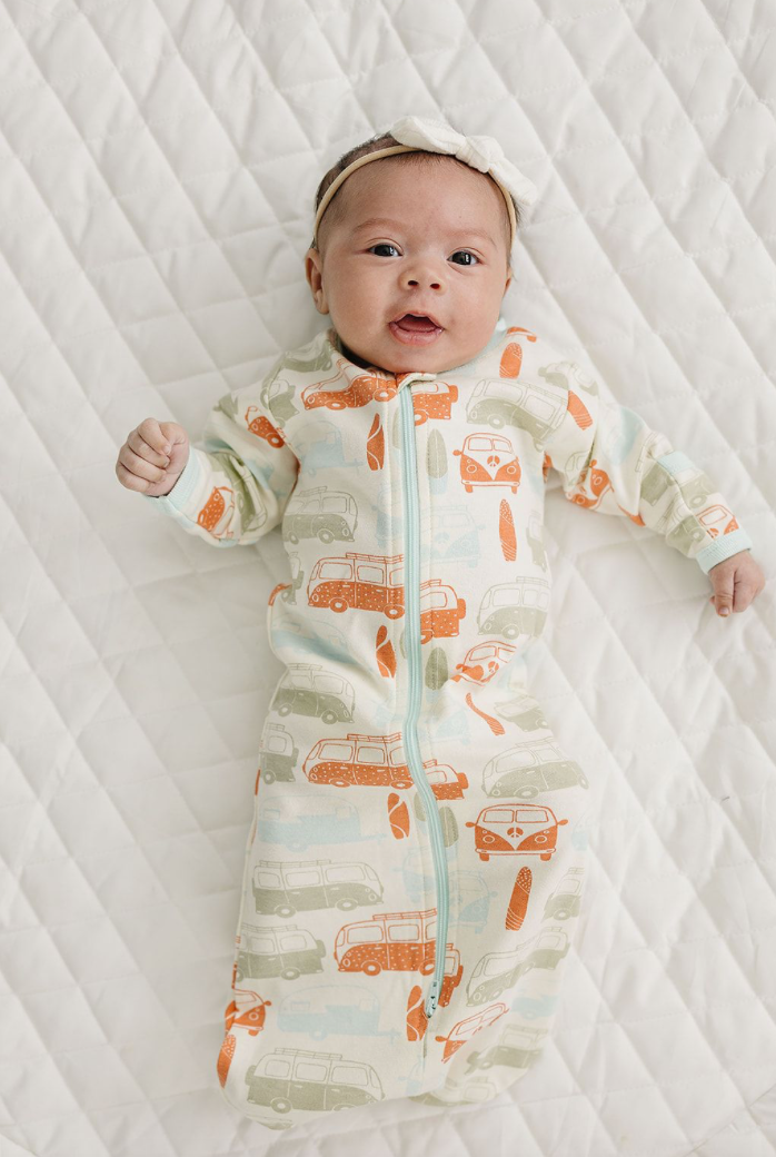 Organic Cotton Sleepsack - Vintage Busses