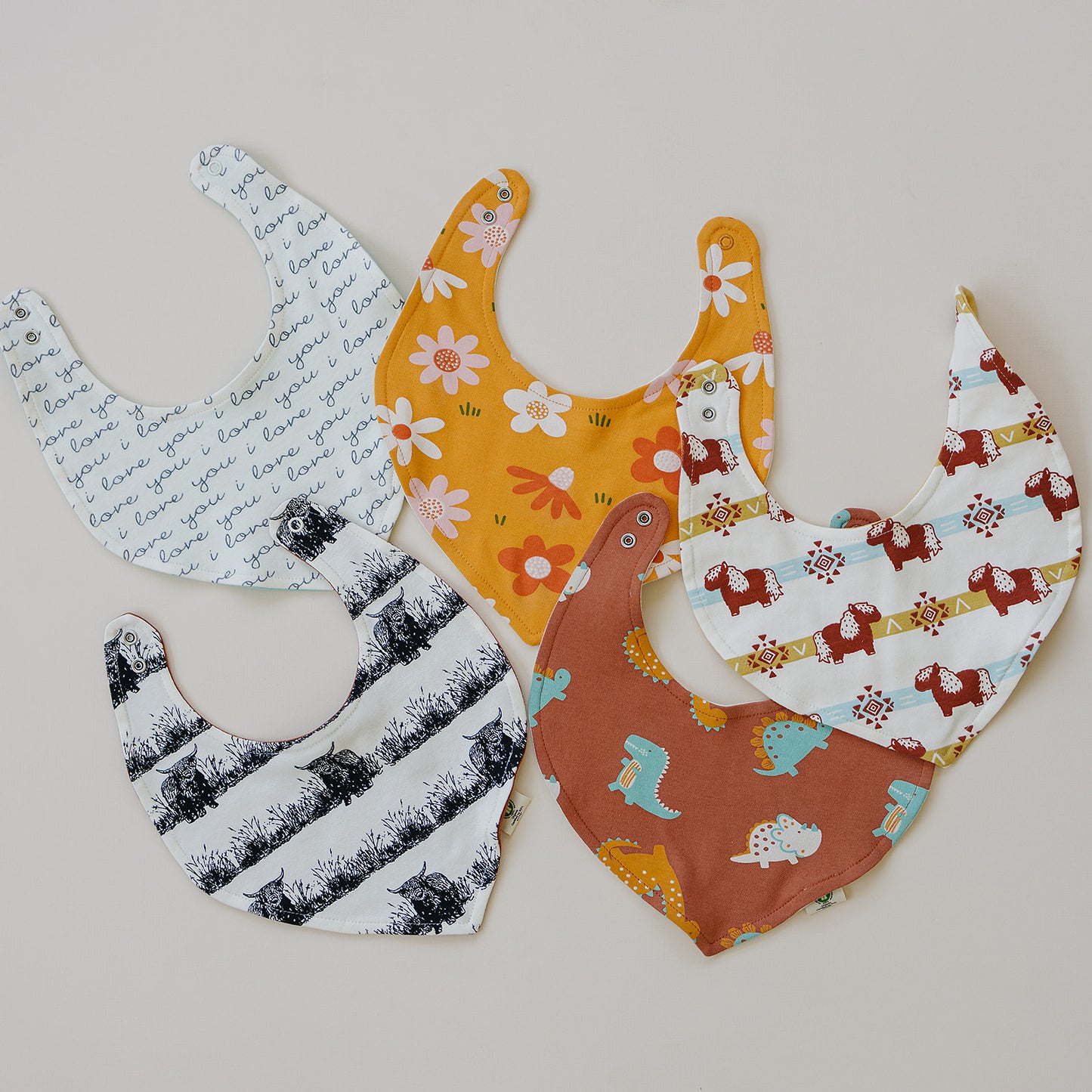 GOTS Certified Organic Cotton Bib - Fall Floral