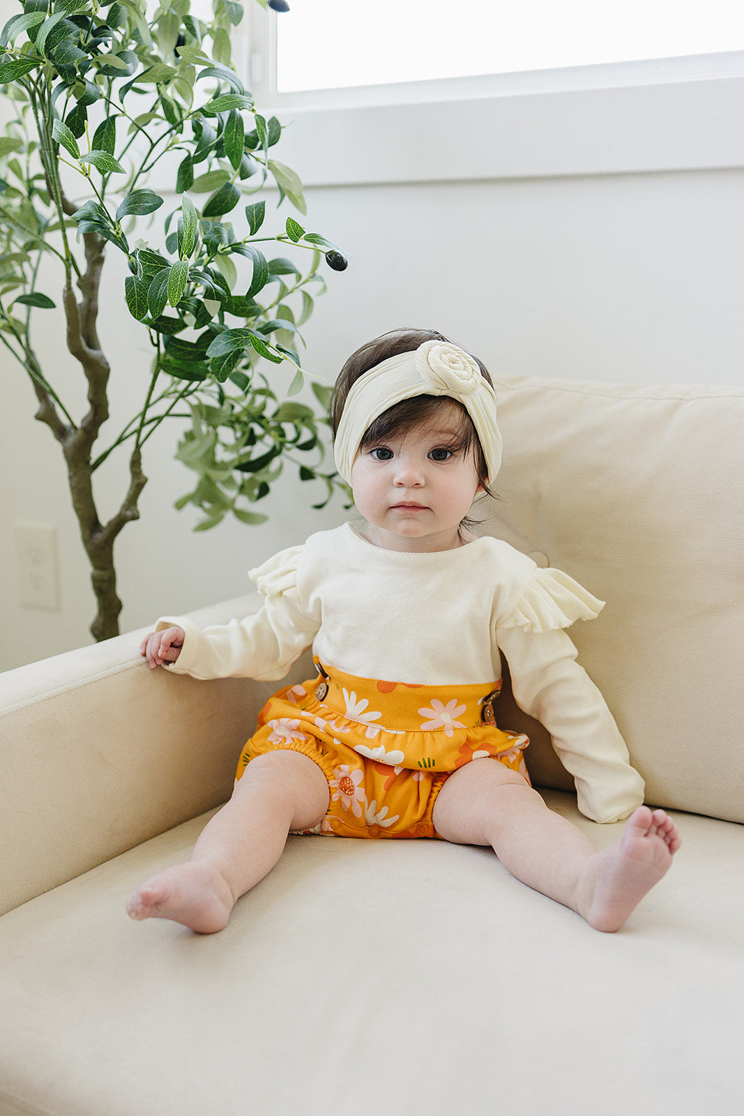 GOTS Certified Organic Cotton Long Sleeve Bubble Romper - Fall Floral