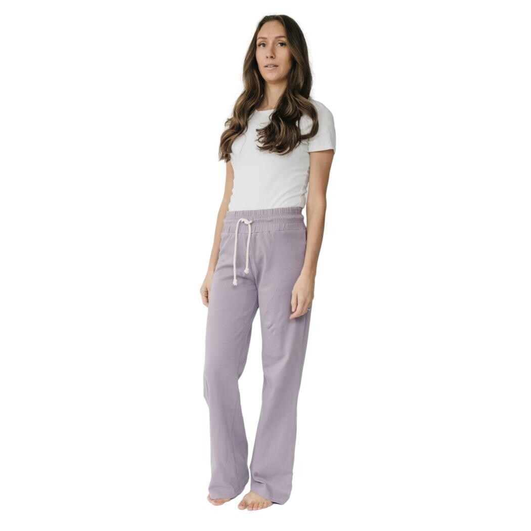 GAIAM Yoga Pants Tank Top Set PJs Pajamas Lavender Lace XL/SM Organic  Cotton