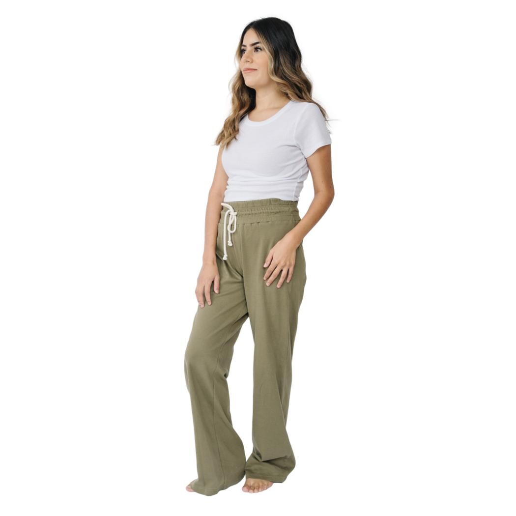 Olive Green Comfort Organic Cotton Pants For Women – Cuttlefish