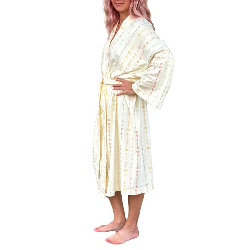 Chemical Robe GOTS Certified Organic Cotton Robe - Boho Floral | Chemical-Free ...