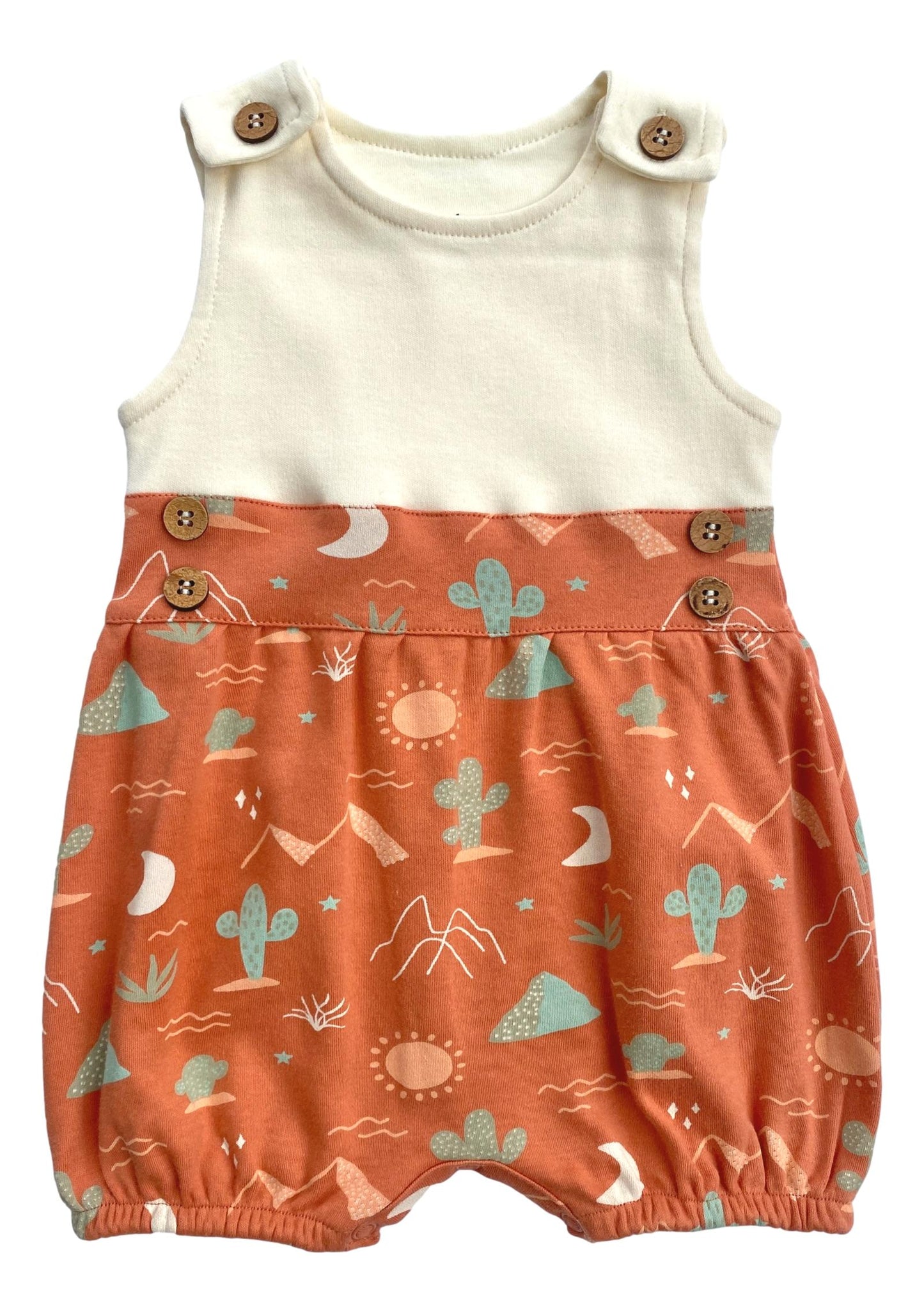 Organic Cotton Bubble Romper - Desert