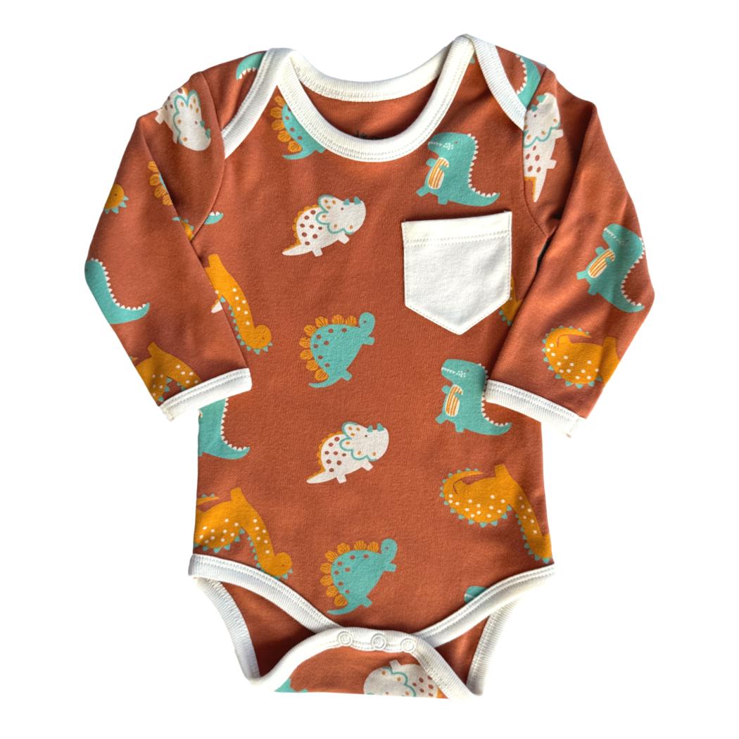 GOTS Certified Organic Cotton Long Sleeve Bodysuit - Dino