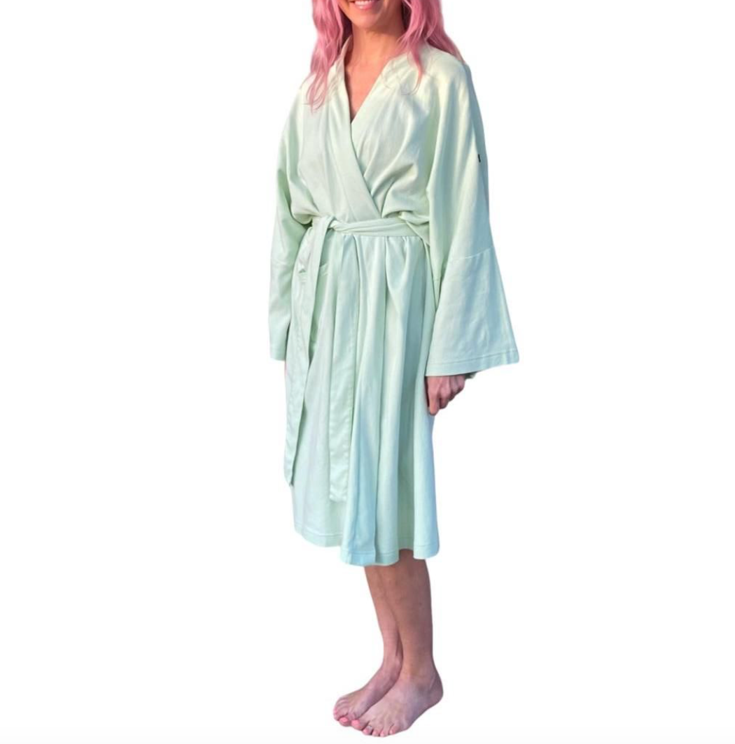 Chemical Robe GOTS Certified Organic Cotton Robe - Solid Desert Green | Chemical-Free ...