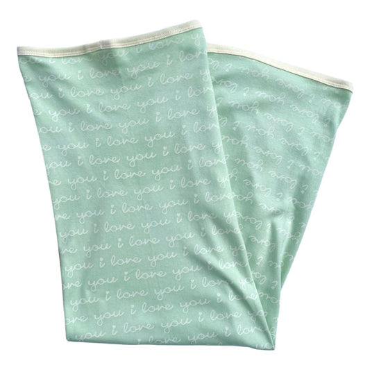 Organic Cotton Blanket - I Love You (Desert Green)