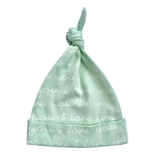 Organic Cotton Hat - I Love You (Desert Green)