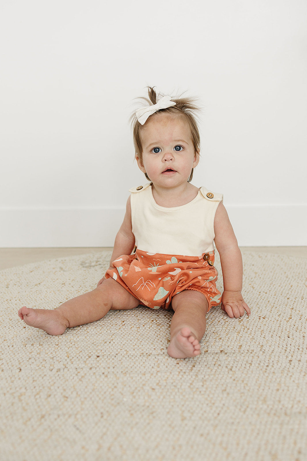 Organic Cotton Bubble Romper - Desert