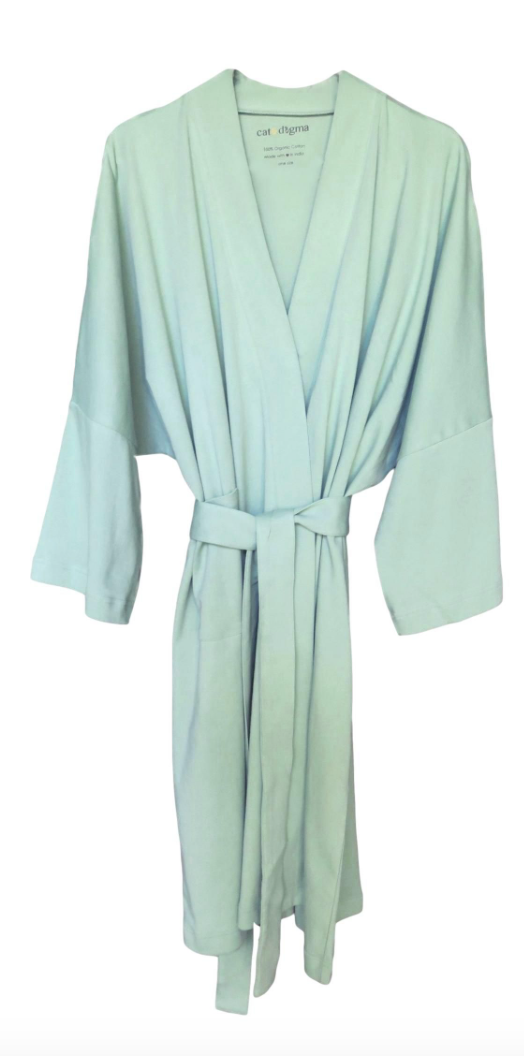 Organic Cotton Robe - Solid Desert Green