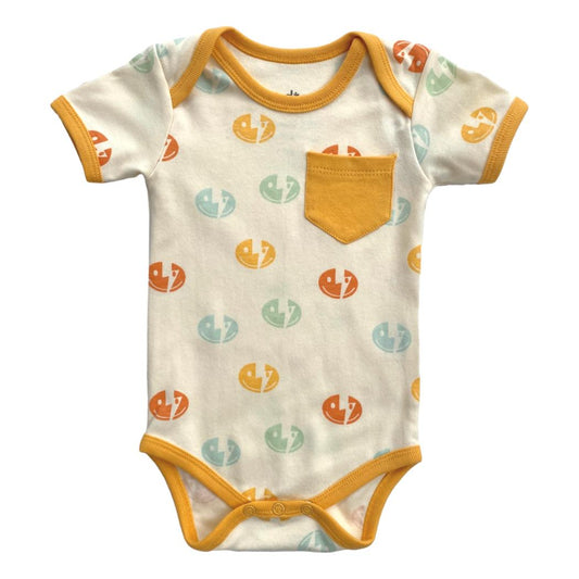 Organic Cotton Short Sleeve Bodysuit - Smiley Bolts