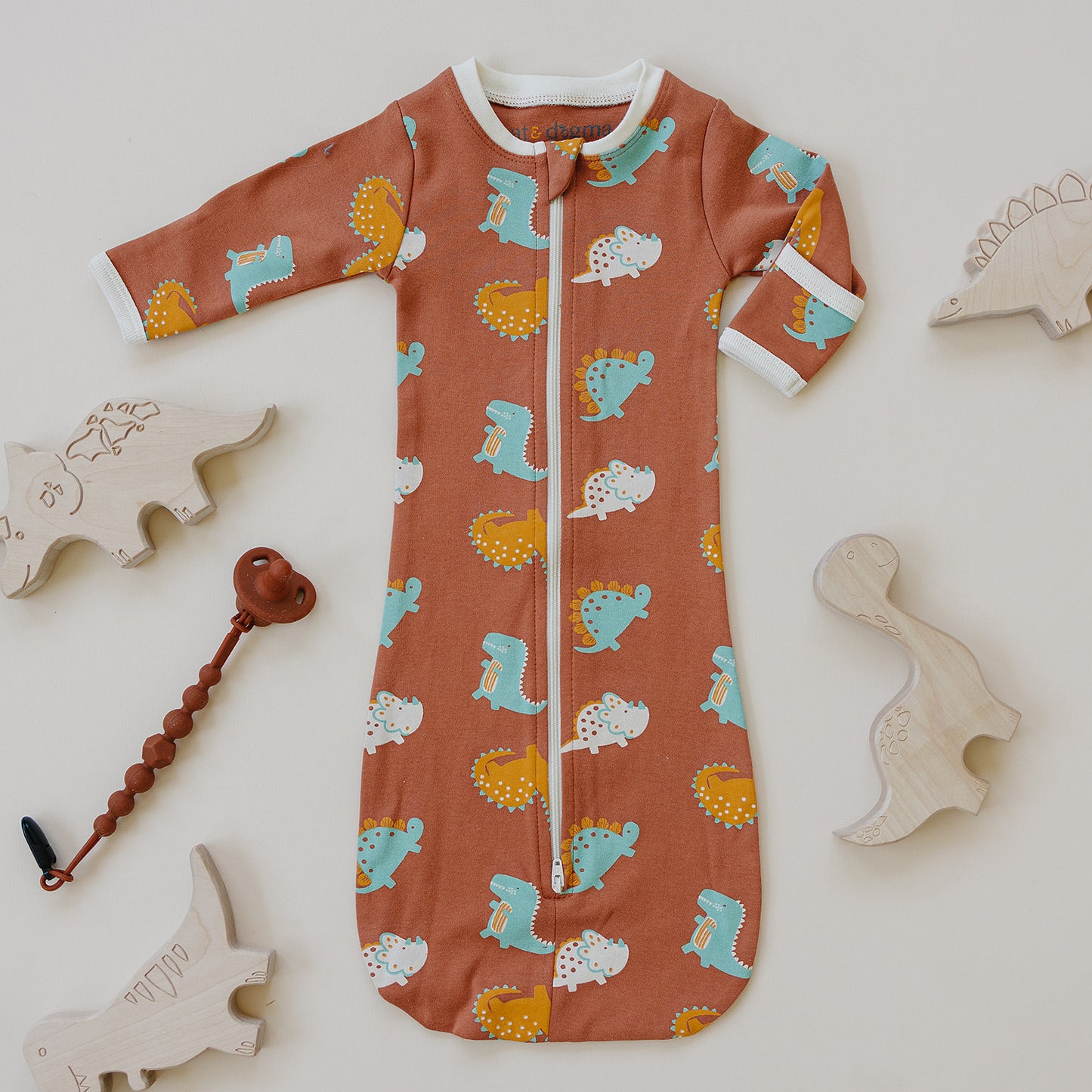 GOTS Certified Organic Cotton Gown - Dino