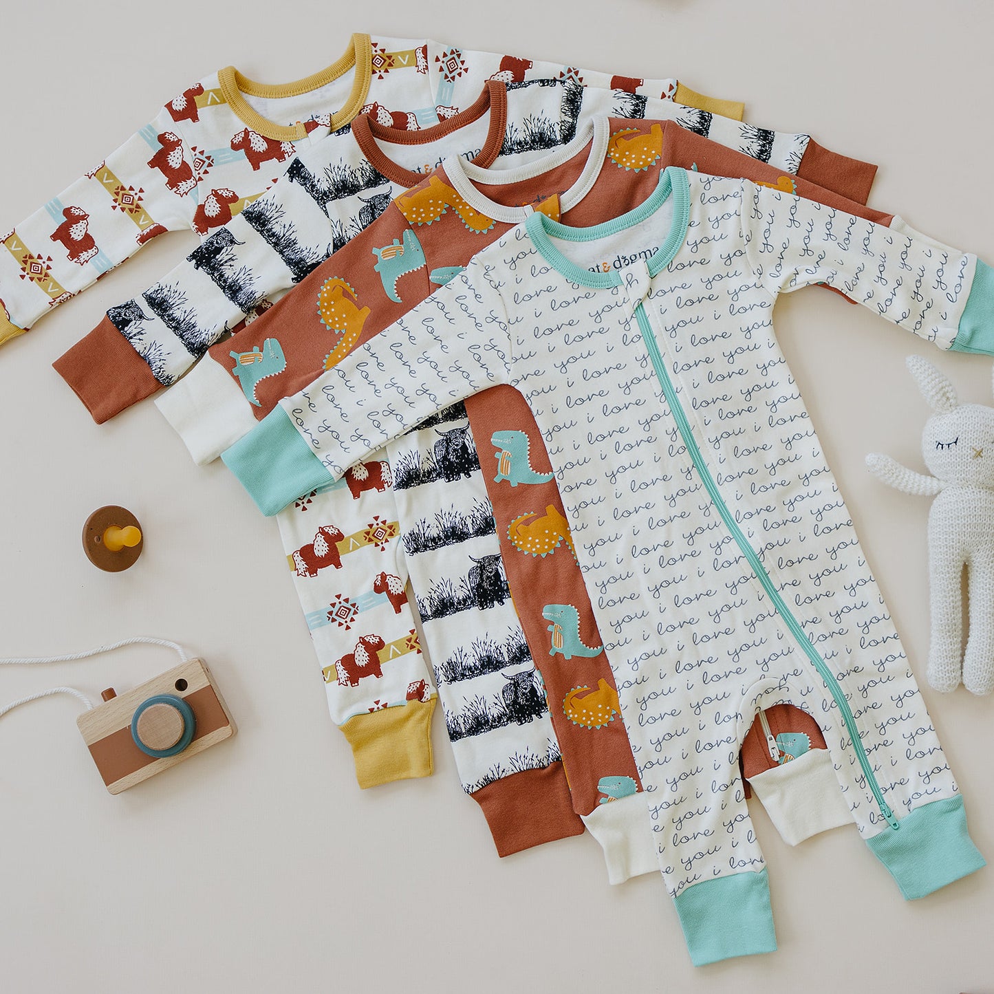 GOTS Certified Organic Cotton Zippy - Dino