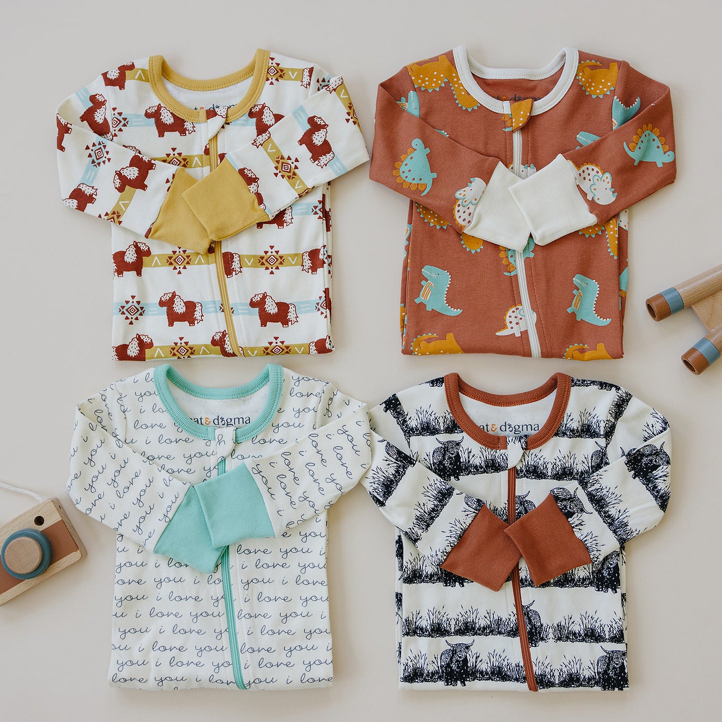 GOTS Certified Organic Cotton Zippy - Dino