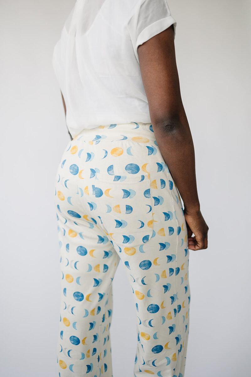 Organic Cotton Adult Lounge Pants - Moon Phases