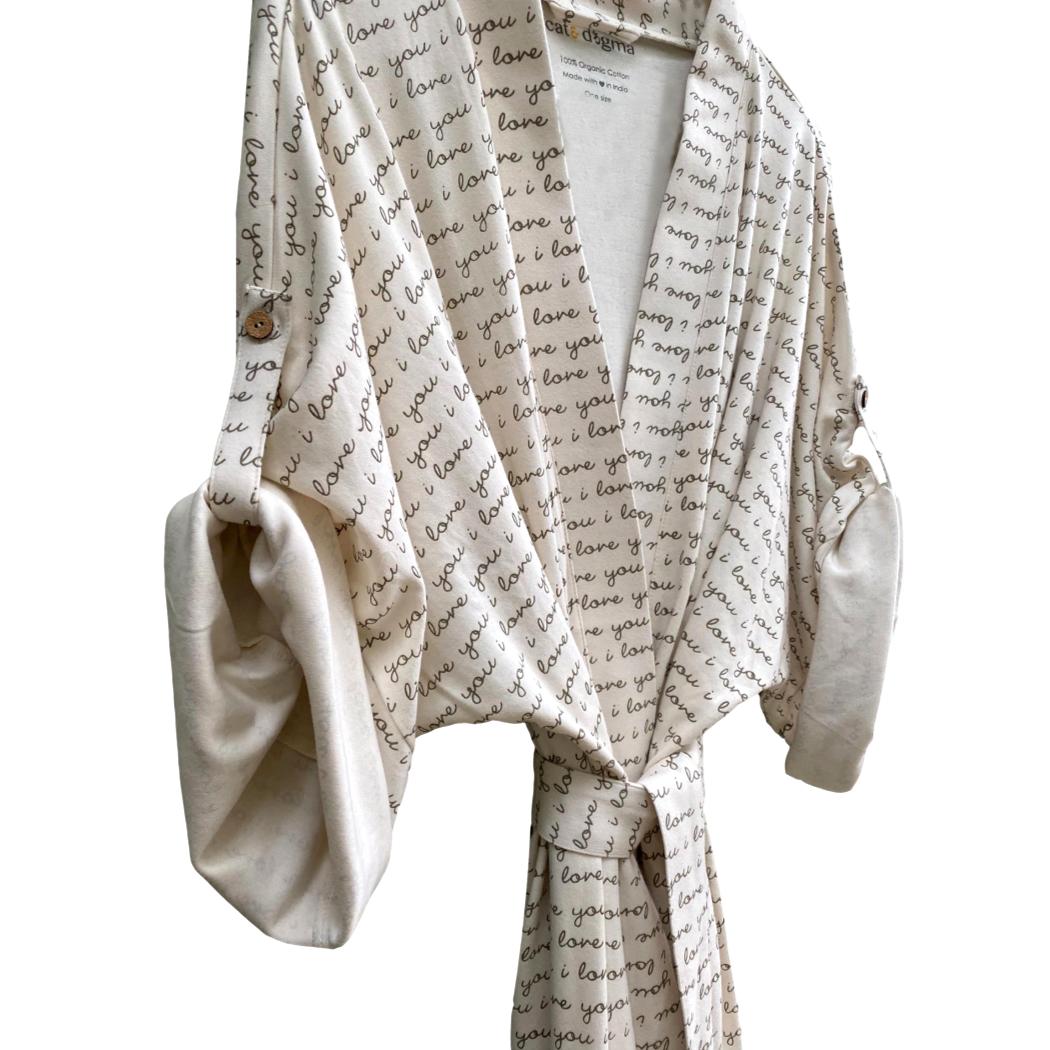 Chemical Robe GOTS Certified Organic Cotton Robe - I Love You | Chemical-Free ...