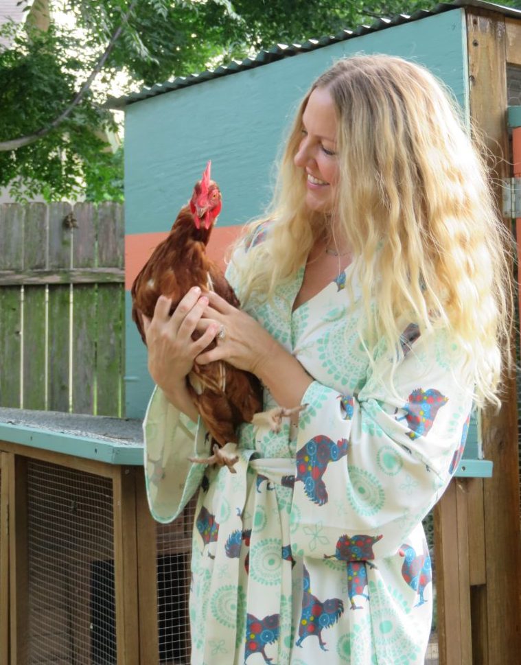 Organic Cotton Robe Chickens Cat & Dogma